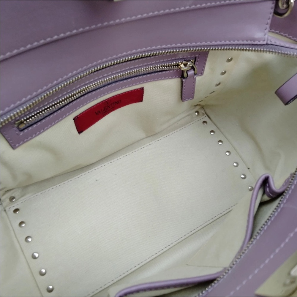 351. Valentino Garavani Rockstud Purple Rigid Leather with Gold Studs - Picture 8 of 9
